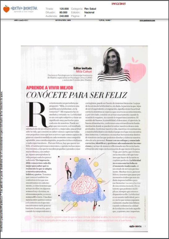 Objetivo Bienestar Editoral Mila Cahue